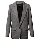 Isabel Marant Plaid Oversized Blazer in Grey Polyester