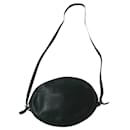 LA BAGAGERIE small Oval bag all black leather satchel Very good condition - La Bagagerie