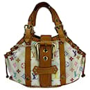 Louis Vuitton Hand Bag White Monogram Multicolor Theda Gm Canvas Bag Added Chain 