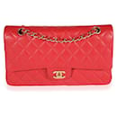Chanel Red Quilted Lambskin Medium Classic lined Flap Bag