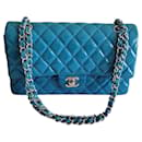 Chanel Double Flap Classic Patent Leather Chain Shoulder Bag 