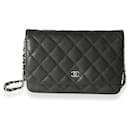Chanel black quilted nubuck outdoor line wallet on chain