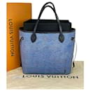 Louis Vuitton Bag Neverfull Mm Epi Leather Bleu Denim W/added Insert Tote Dc25 