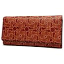 *Celine Celine carriage pattern bi-fold long wallet Red - Céline