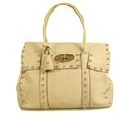 Mulberry Bayswater Cream Plonge Lambskin Leather with rose gold studs handbag
