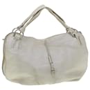 CELINE Tote Bag Leather White Auth fm1569 - Céline