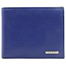 Fendi Textured Bifold Wallet in Blue Leather