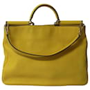 Dolce & Gabbana Sicily Bag in Yellow Calfskin Leather