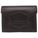 Hermes Faco Box Brown Leather Clutch - Hermès