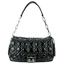 Dior Christian Bag Cannage en cuir verni New Lock Black Flap Sac à bandoulière B499 
