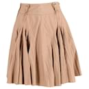 Dolce & Gabbana Pleated Mini Skirt in Beige Cotton