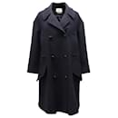 Isabel Marant Etoile Double Breasted Peacoat in Navy Blue Wool