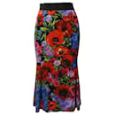 Dolce & Gabbana Midi Skirt in Floral Print Silk
