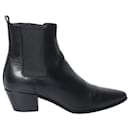 Saint Laurent Rock Chelsea Ankle Boots in Black Leather