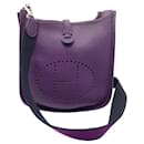 Hermes Evelyne Mini Purple Leather Shoulder Bag - Hermès
