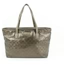Pewter Silver Imprime Monogram Medium Zippered Shopping Tote  - Gucci