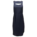 Ulla Johnson Cut-Out Sleeveless Midi Dress in Navy Blue Polyester