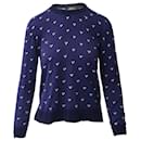 a.P.C. Floral Printed Sweater Top in Navy Blue Cotton - Apc