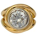 Anello intrecciato in oro bicolore, diamante 2,78 carati. - inconnue