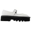 Bumper Chunky Flats in White Leather - JW Anderson
