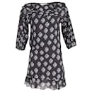 Diane Von Furstenberg Printed Dress in Black Silk