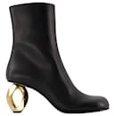 Chain Ankle Boots in Black Leather - JW Anderson