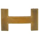 Hermès belt buckle, Quiz model, in brushed gold-plated metal