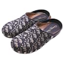 *Christian Dior Sandals Trotters Diorquake Clogs Sandals Sabo Good Condition Navy 38 A Rank