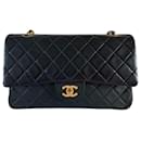 Chanel classic lined flap medium lambskin gold hardware timeless black vintage