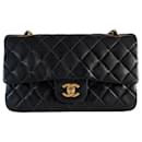 Chanel classic double flap small lambskin gold hardware timeless black vintage