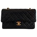 Chanel classic double flap small lambskin gold hardware timeless black vintage