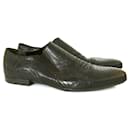Cesare Paciotti dark brown alligator leather shoes