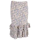 Falda a media pierna con volantes florales en algodón multicolor de Ralph Lauren