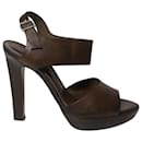 Marni High Heel Sandals in Brown Leather