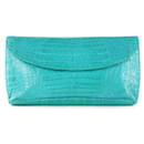 Nancy Gonzales Turquoise Crocodile Flap Clutch Bag - Autre Marque