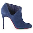Christian Louboutin Indigo Suede Lisse Ankle Booties