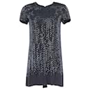 Gucci Diamond-Shaped Stone Embellished Shirt Dress in Black Silk