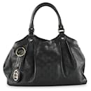 Gucci Black Leather Guccissima Sukey Tote Bag