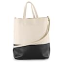 Celine Black & Off-White Grained Calfskin Cabas Tote Bag - Céline