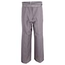 Pantaloni Saint Laurent a gamba larga con cintura in cotone grigio