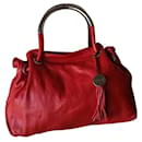 Furla red bag with steel handles