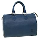 Louis Vuitton Epi Speedy 25 Hand Bag Blue M43015 LV Auth rz465