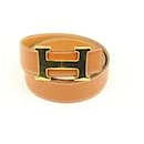 Hermès Brown x Gold 32mm Reversible H Logo Belt Kit