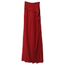 Roland Mouret Straight-Leg Pants With Flutter Trim In Red Polyester
