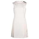 Alexander McQueen Pleated Sheath Dress in White Virgin Wool - Alexander Mcqueen