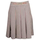 Tory Burch Plaid Pleated Skirt in Red Polyester