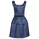 Maje Sleeveless Mini Dress in Blue Polyester