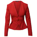 Roland Mouret Peplum Blazer Jacket in Red Polyester