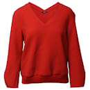 Jil Sander V-neck Sweater in Red Polyester