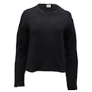 Simon Miller Frayed Neckline Sweater in Black Cotton 